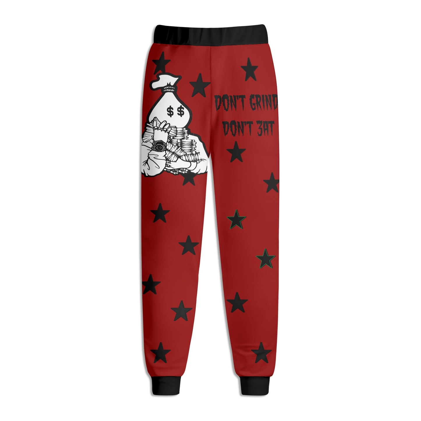 Money Man D.G.D.E (Dont Grind Dont Eat) Mens Maroon Sweatpants