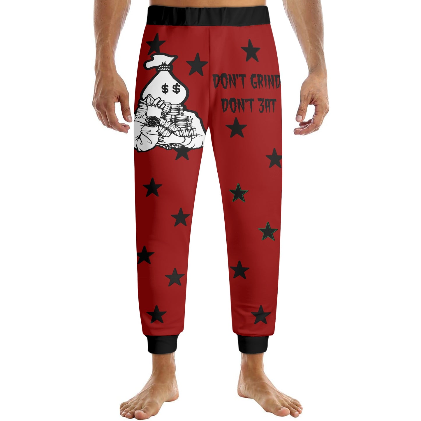 Money Man D.G.D.E (Dont Grind Dont Eat) Mens Maroon Sweatpants