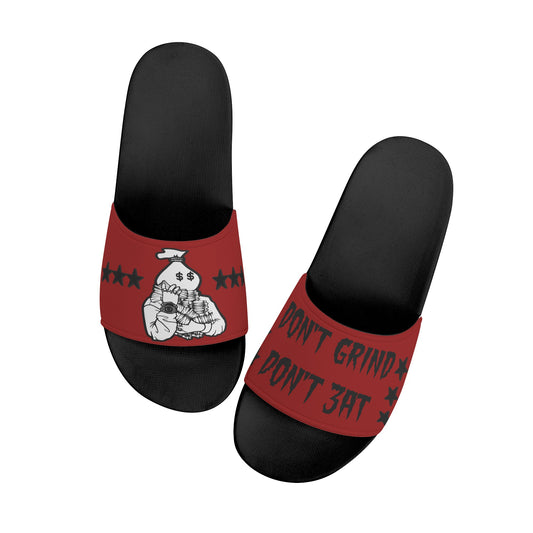 Money Man D.G.D.E (Dont Grind Dont Eat) Mens Maroon Star Slides