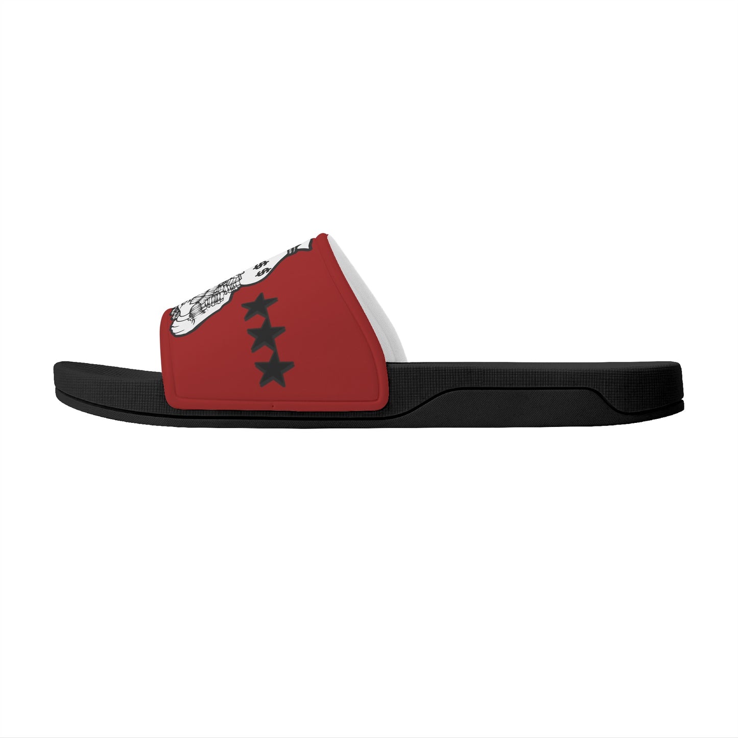 Money Man D.G.D.E (Dont Grind Dont Eat) Mens Maroon Star Slides