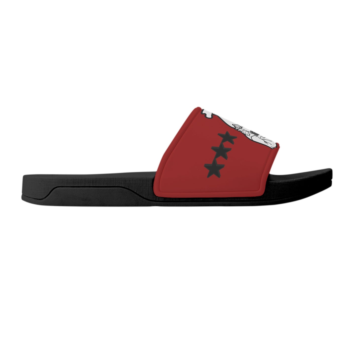 Money Man D.G.D.E (Dont Grind Dont Eat) Mens Maroon Star Slides