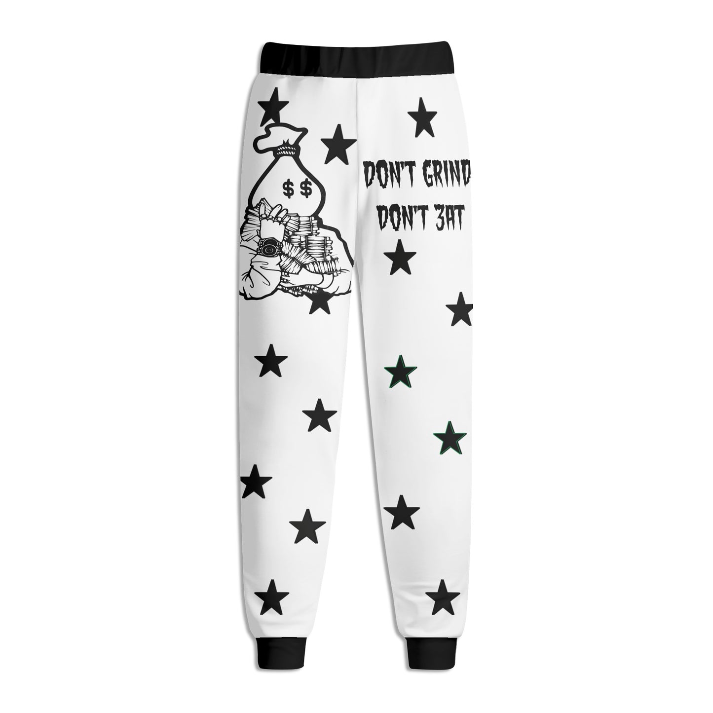 Money Man D.G.D.E (Dont Grind Dont Eat) Mens White Sweatpants