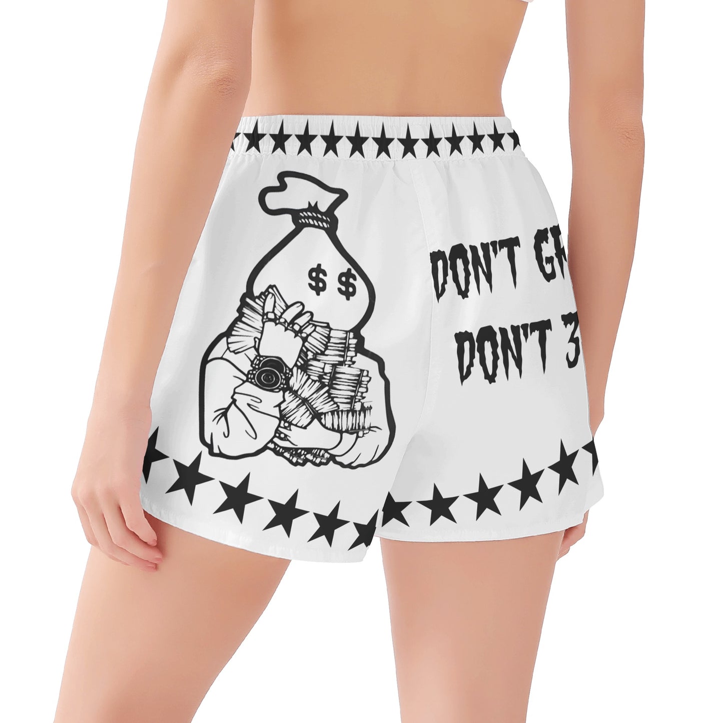 Money Man D.G.D.E (Dont Grind Dont Eat) Edition Womens White Shorts