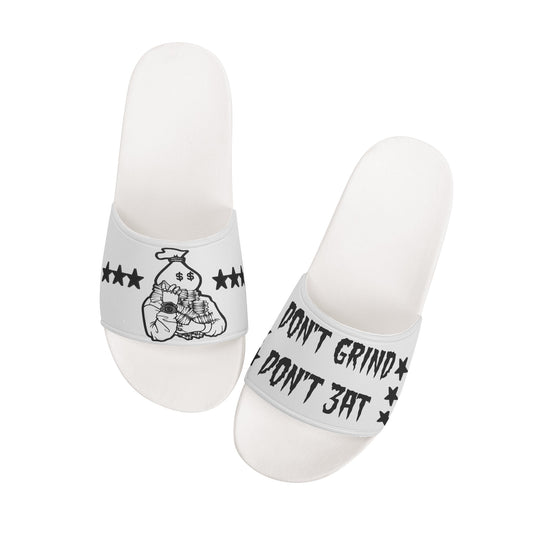 Money Man D.G.D.E (Dont Grind Dont Eat) Mens White Star Slides