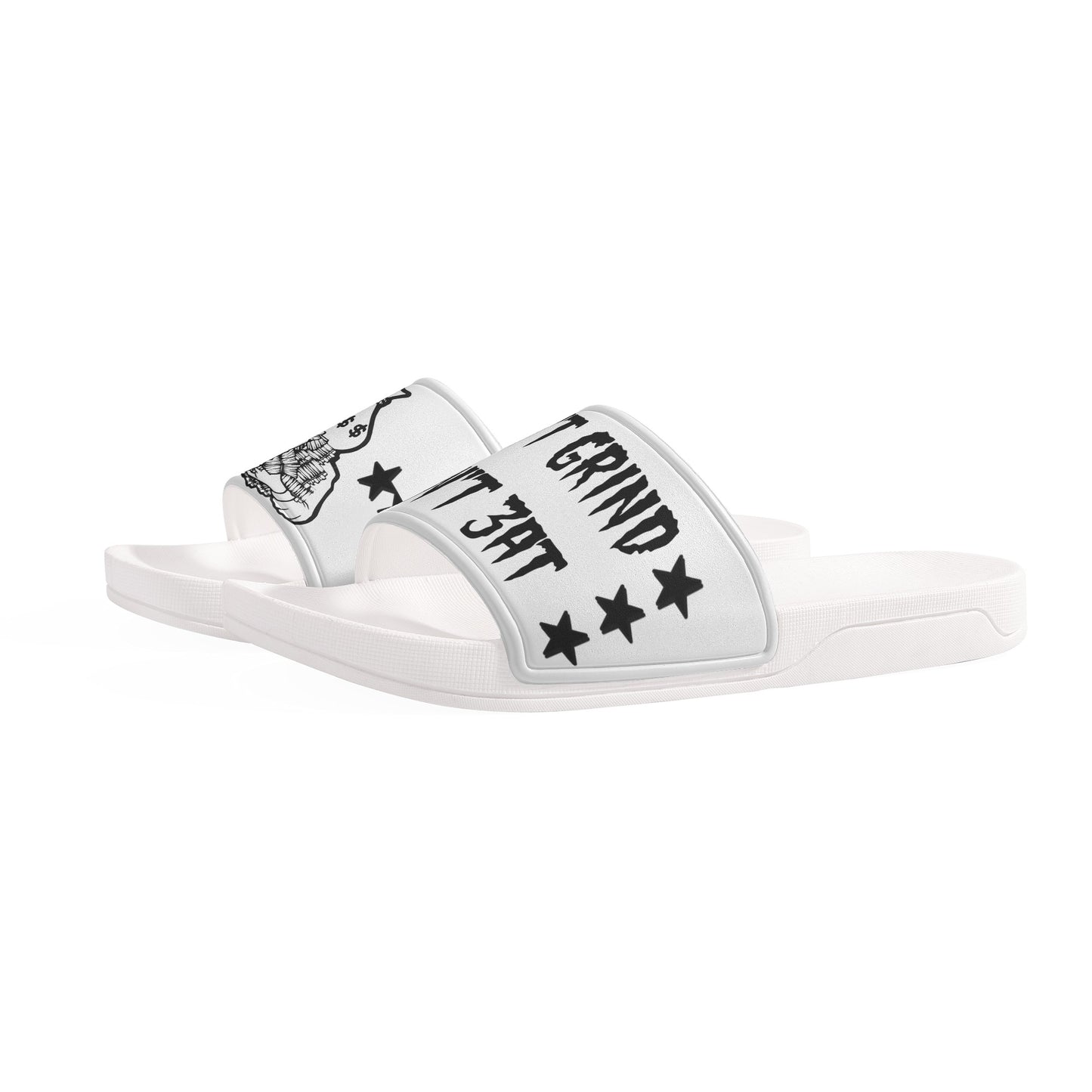 Money Man D.G.D.E (Dont Grind Dont Eat) Mens White Star Slides