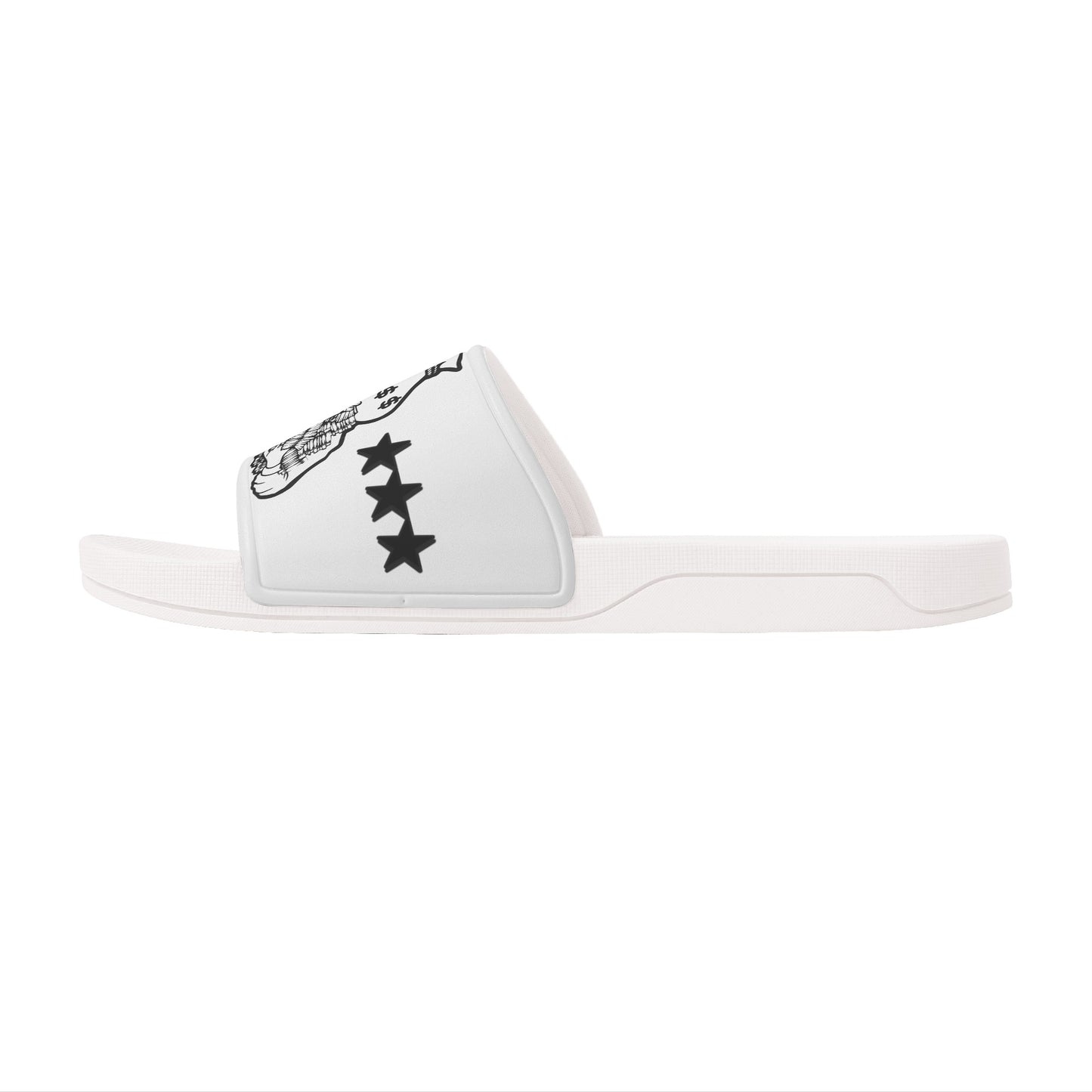 Money Man D.G.D.E (Dont Grind Dont Eat) Mens White Star Slides