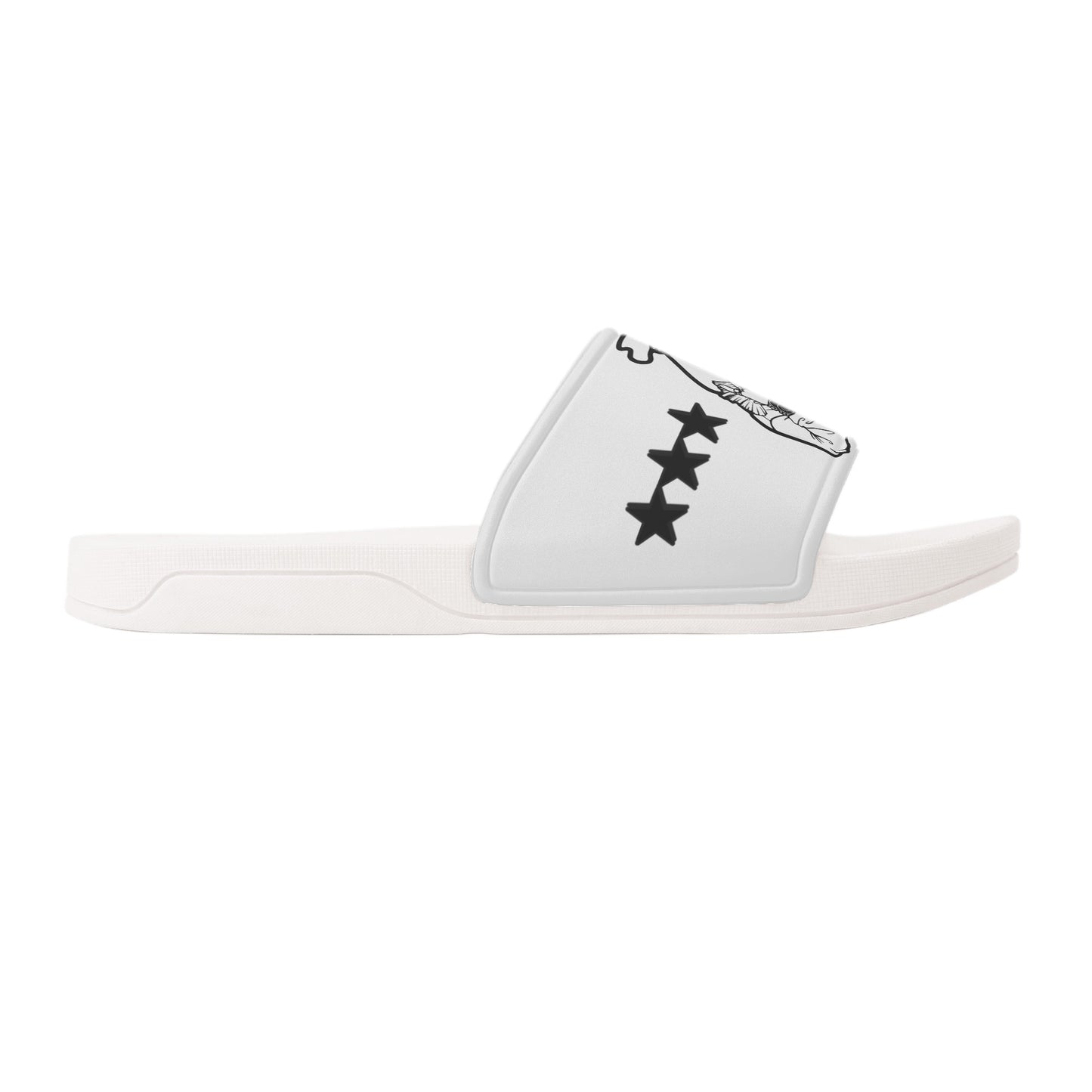 Money Man D.G.D.E (Dont Grind Dont Eat) Mens White Star Slides