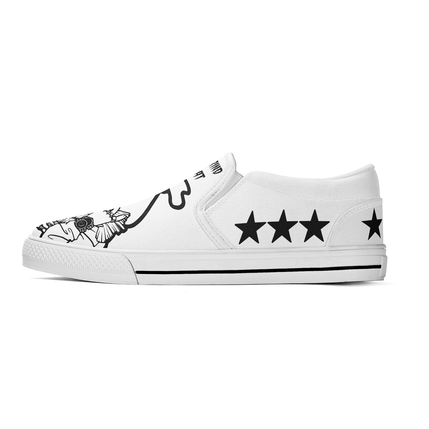 Money Man D.G.D.E (Dont Grind Dont Eat) Mens White Slip On Star Kicks