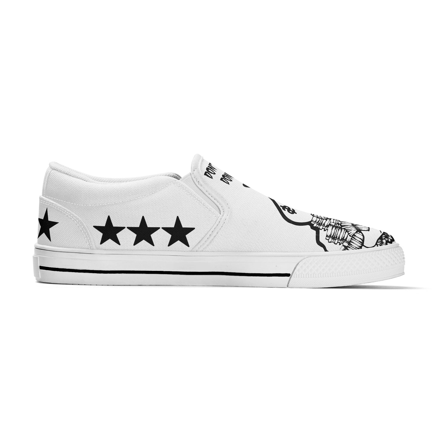 Money Man D.G.D.E (Dont Grind Dont Eat) Mens White Slip On Star Kicks