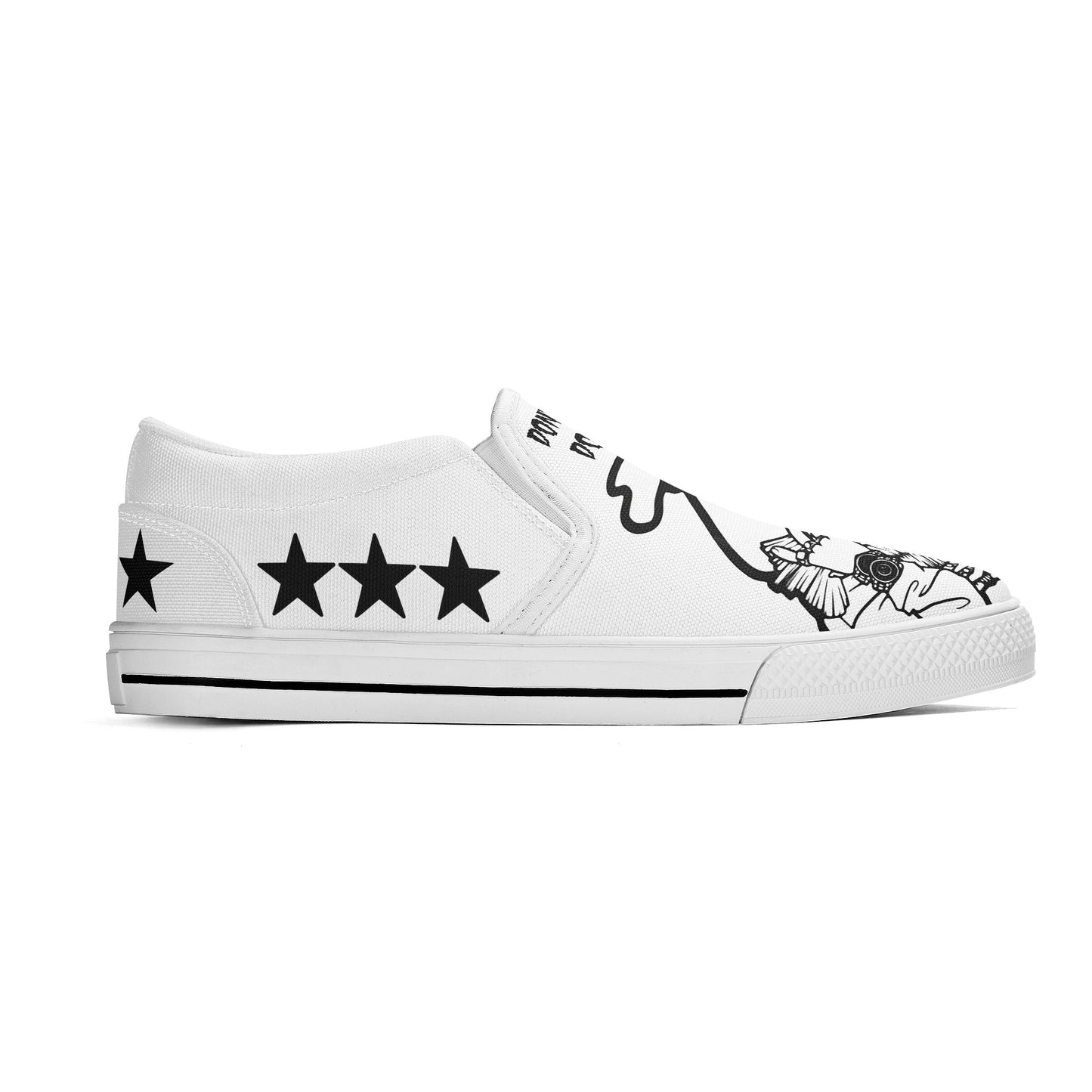 Money Man D.G.D.E (Dont Grind Dont Eat) Mens White Slip On Star Kicks