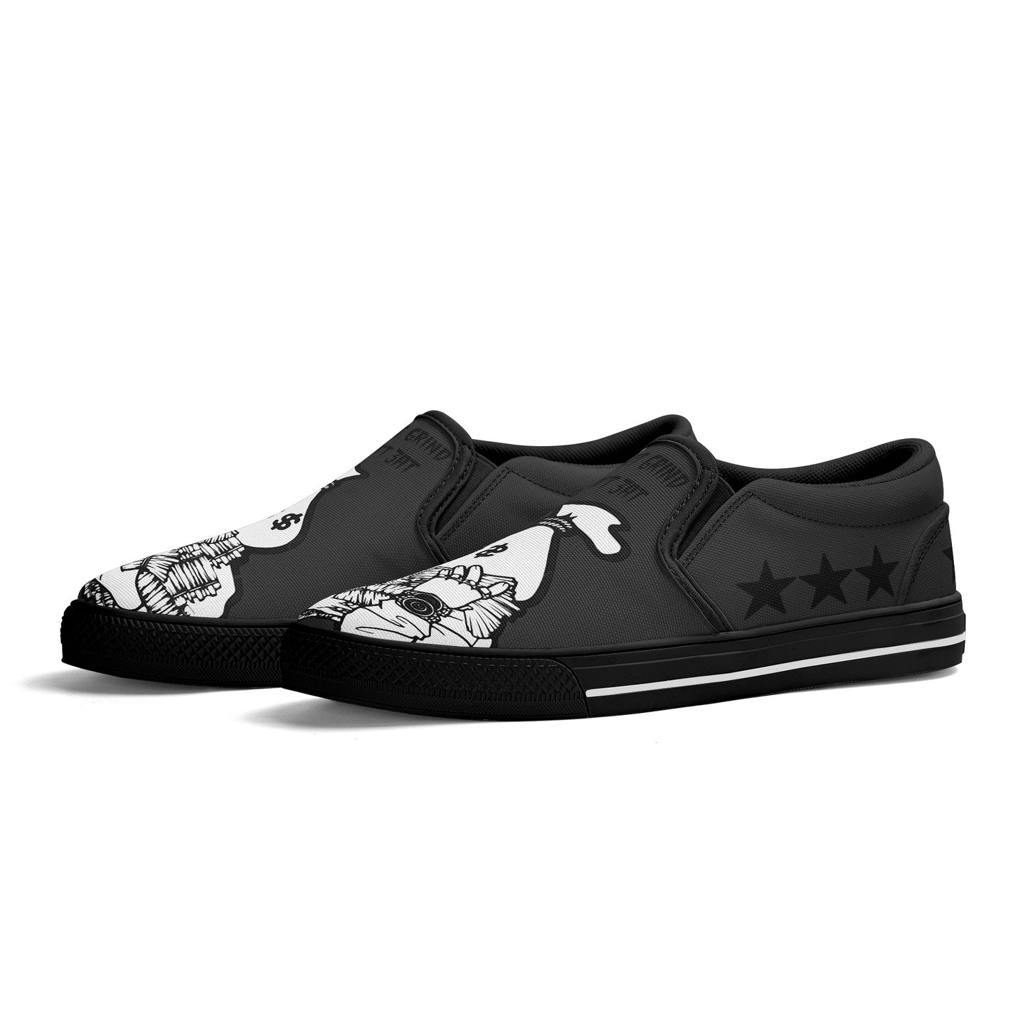 Money Man D.G.D.E (Dont Grind Dont Eat) Mens Black Slip On Star Kicks