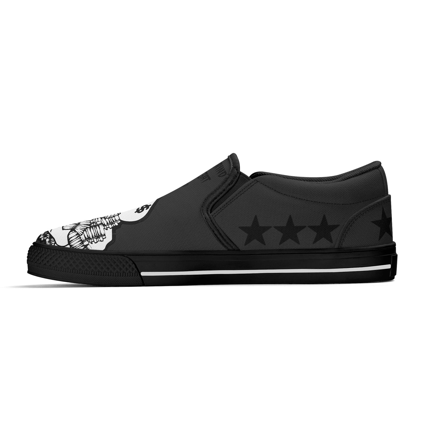 Money Man D.G.D.E (Dont Grind Dont Eat) Mens Black Slip On Star Kicks