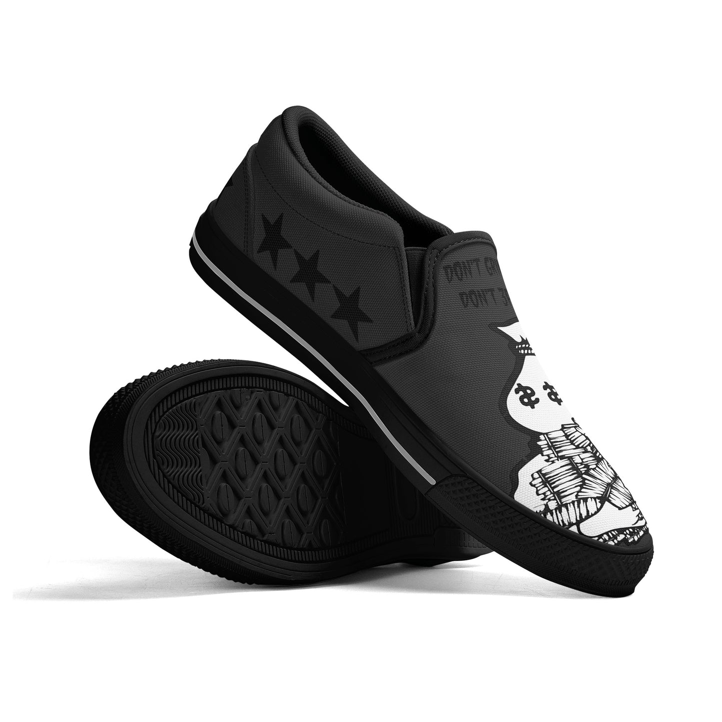 Money Man D.G.D.E (Dont Grind Dont Eat) Mens Black Slip On Star Kicks