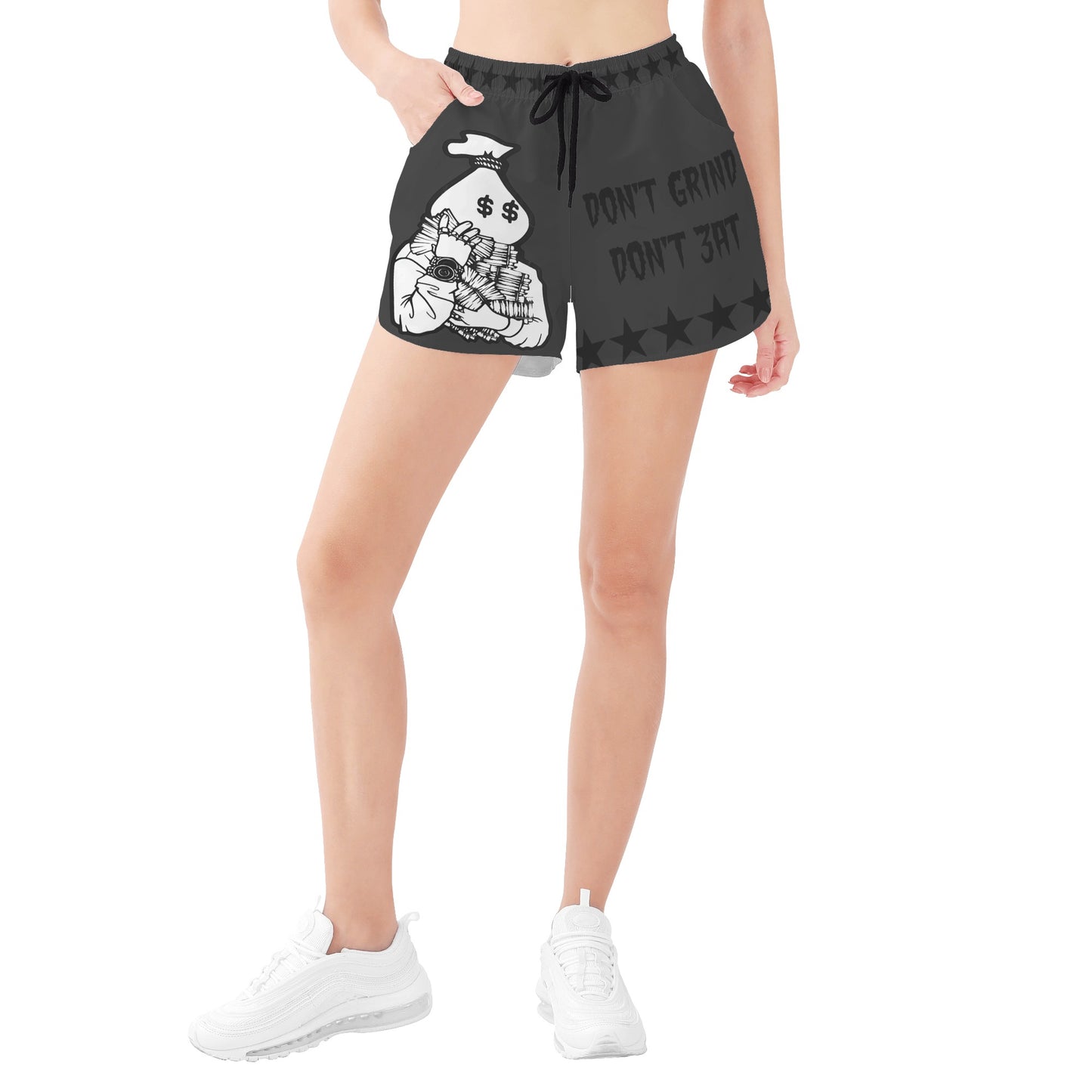 Money Man D.G.D.E (Dont Grind Dont Eat) Edition Womens Black Shorts