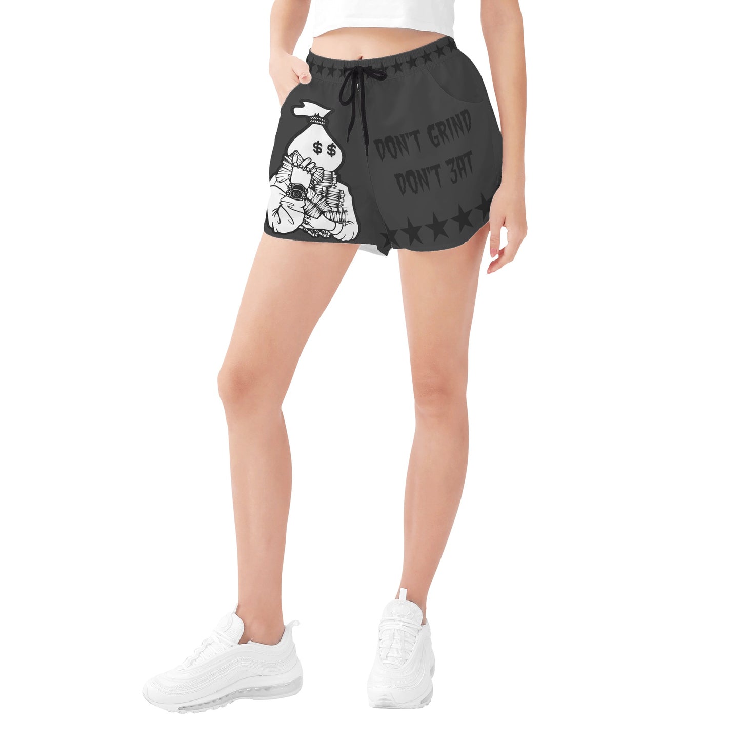 Money Man D.G.D.E (Dont Grind Dont Eat) Edition Womens Black Shorts