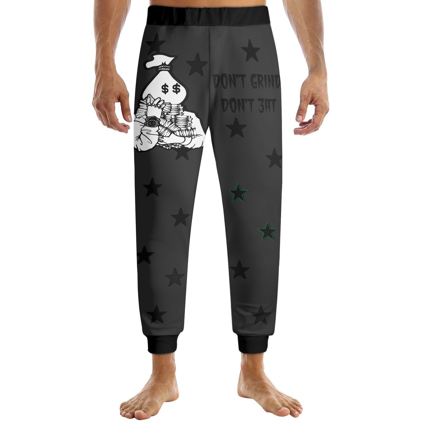 Money Man D.G.D.E (Dont Grind Dont Eat) Mens Black Sweatpants