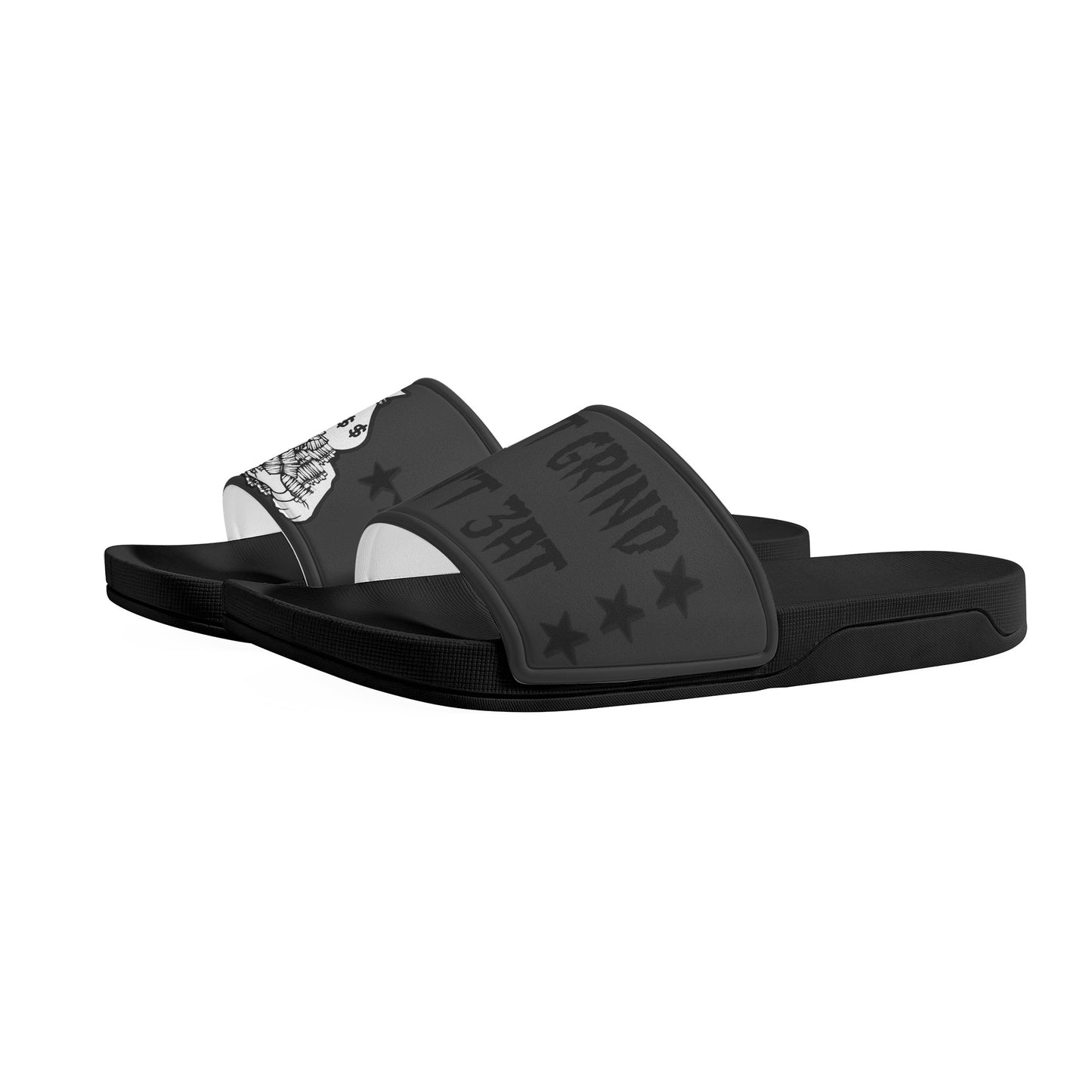 Money Man D.G.D.E (Dont Grind Dont Eat) Mens Black Star Slides