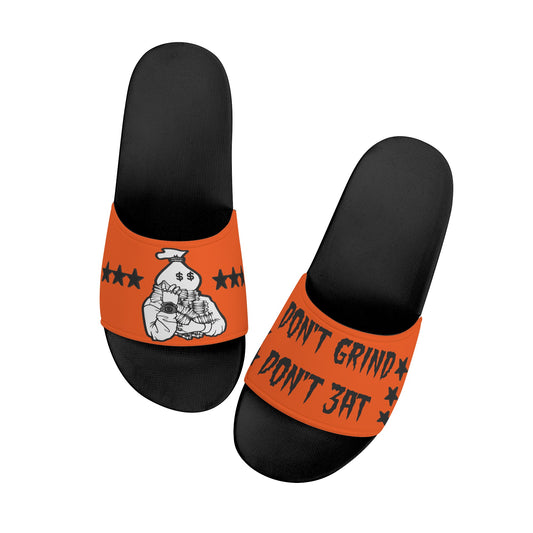 Money Man D.G.D.E (Dont Grind Dont Eat) Mens Dark Orange Star Slides