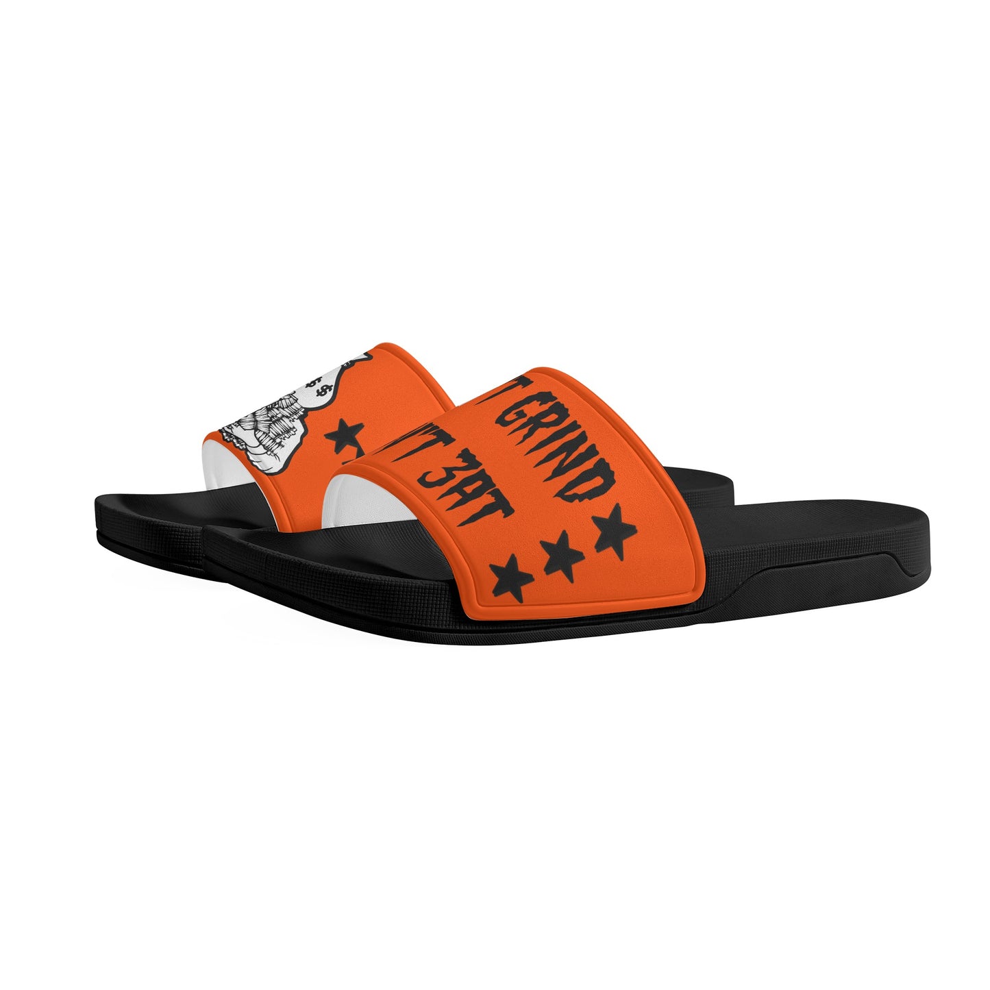 Money Man D.G.D.E (Dont Grind Dont Eat) Mens Dark Orange Star Slides