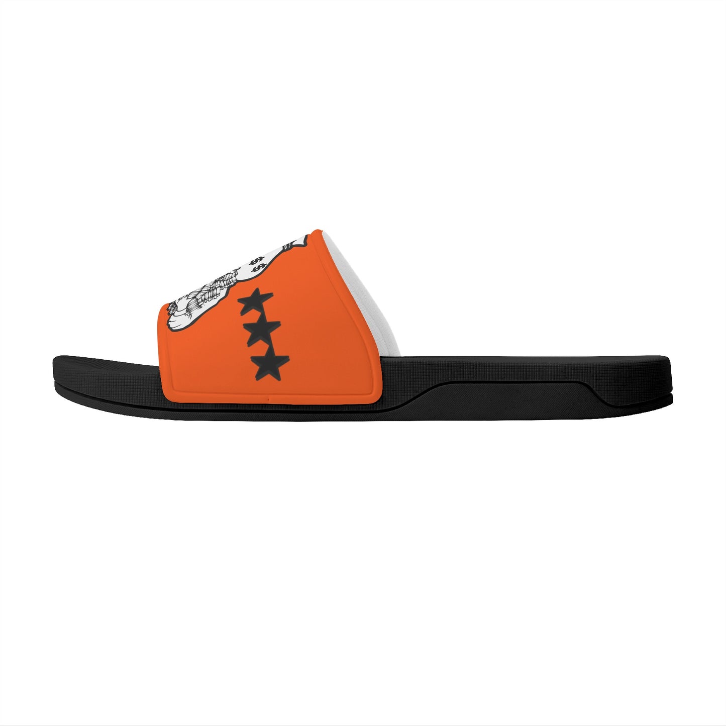 Money Man D.G.D.E (Dont Grind Dont Eat) Mens Dark Orange Star Slides