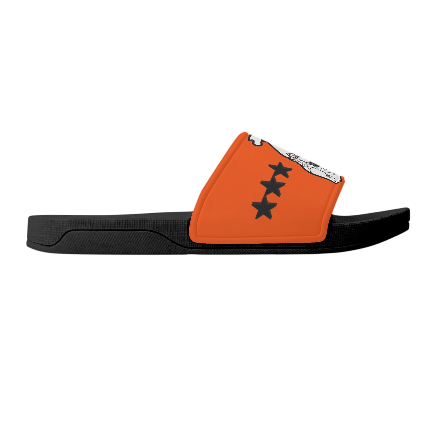 Money Man D.G.D.E (Dont Grind Dont Eat) Mens Dark Orange Star Slides