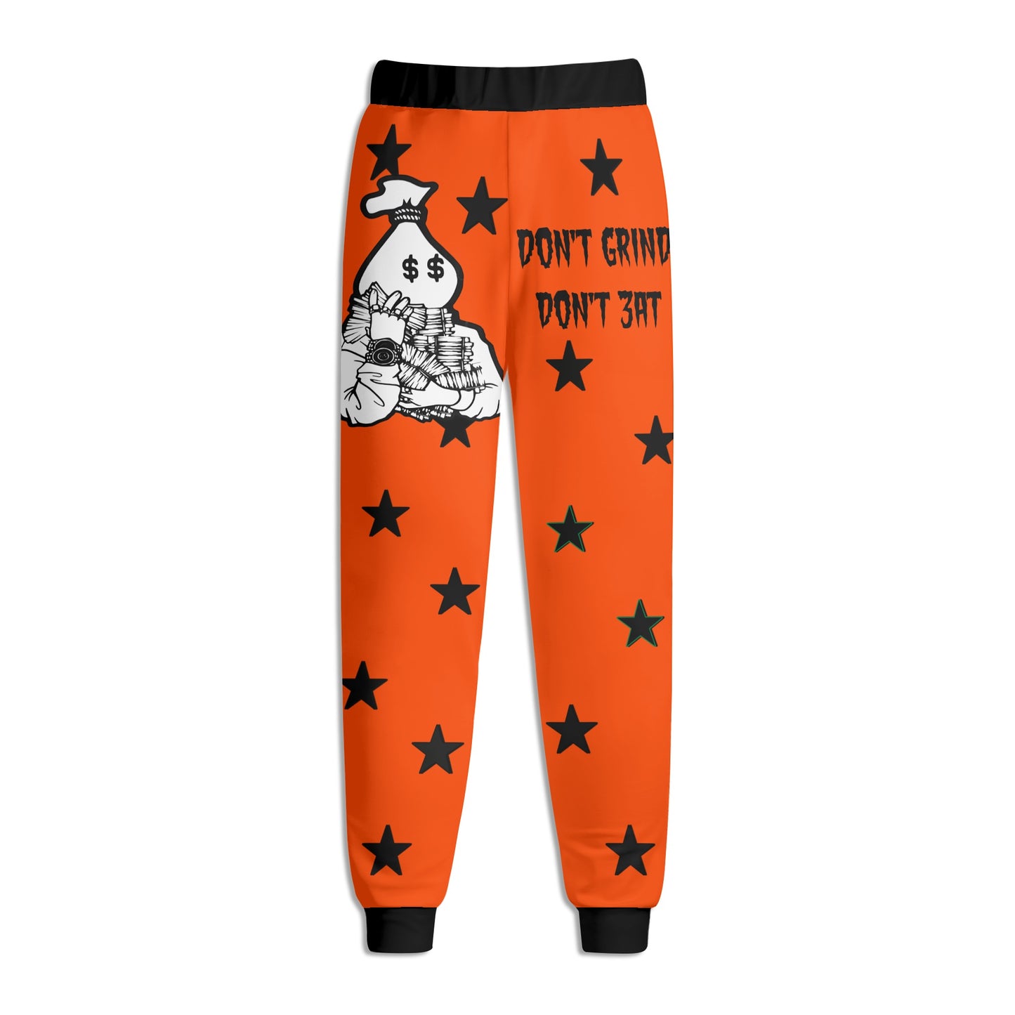 Money Man D.G.D.E (Dont Grind Dont Eat) Mens Dark Orange Sweatpants