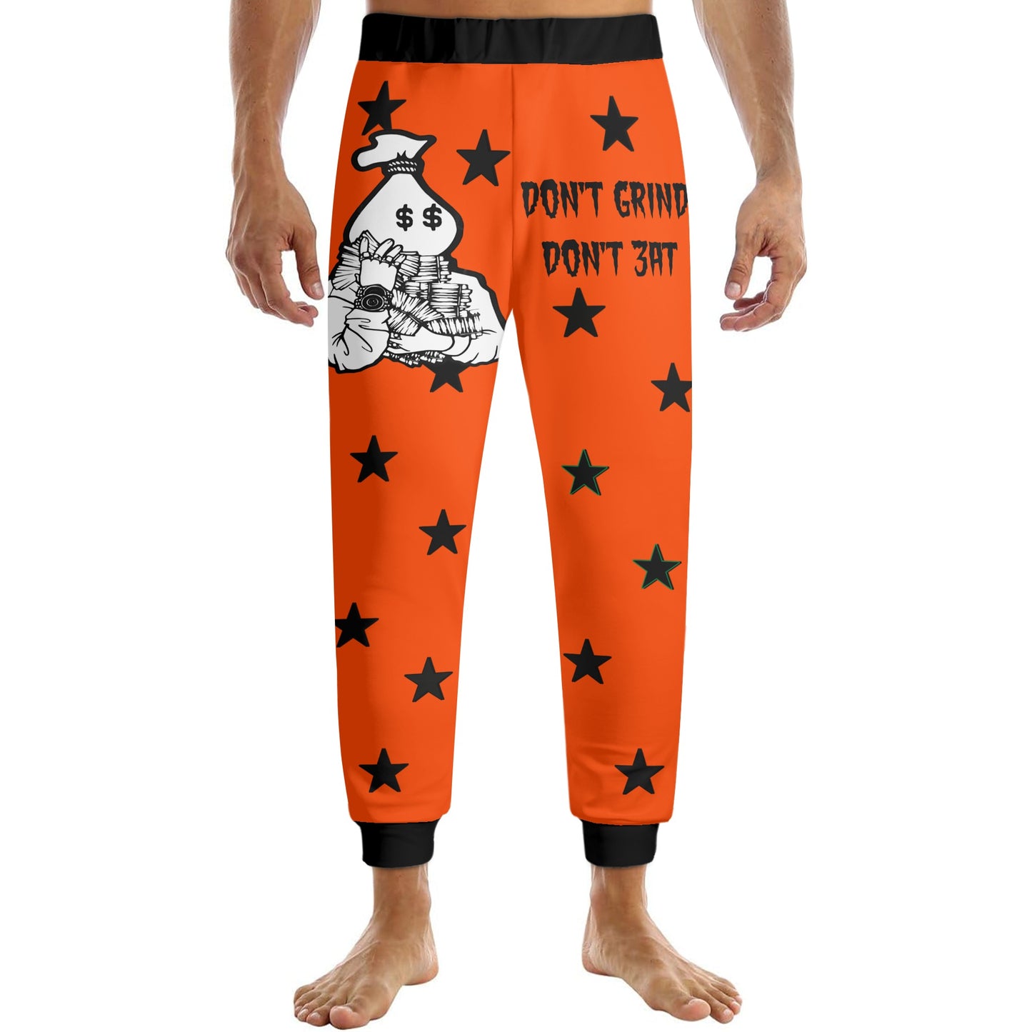 Money Man D.G.D.E (Dont Grind Dont Eat) Mens Dark Orange Sweatpants