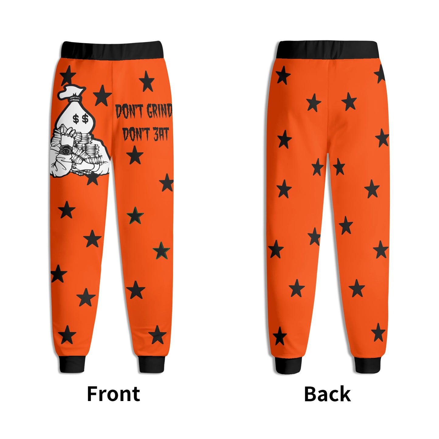 Money Man D.G.D.E (Dont Grind Dont Eat) Mens Dark Orange Sweatpants