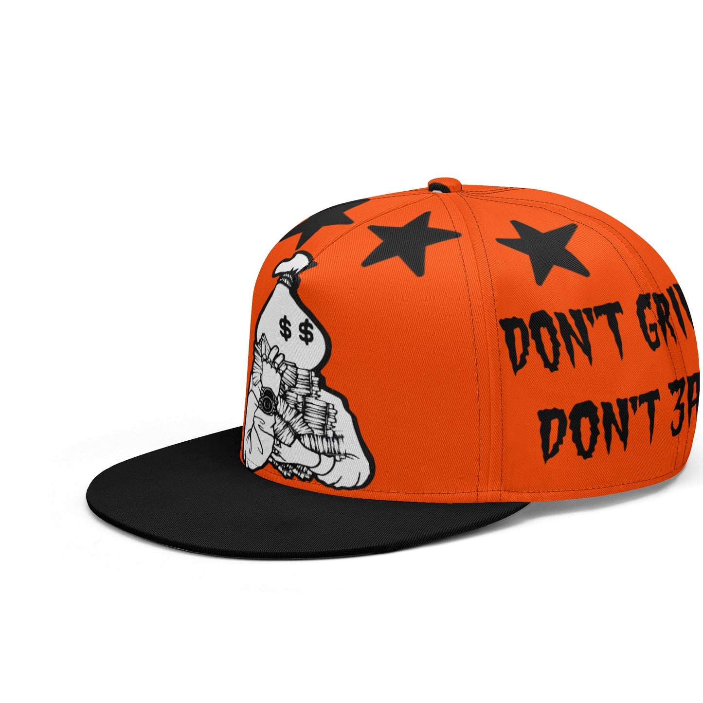 Money Man D.G.D.E (Dont Grind Dont Eat) Dark Orange Snapbacks