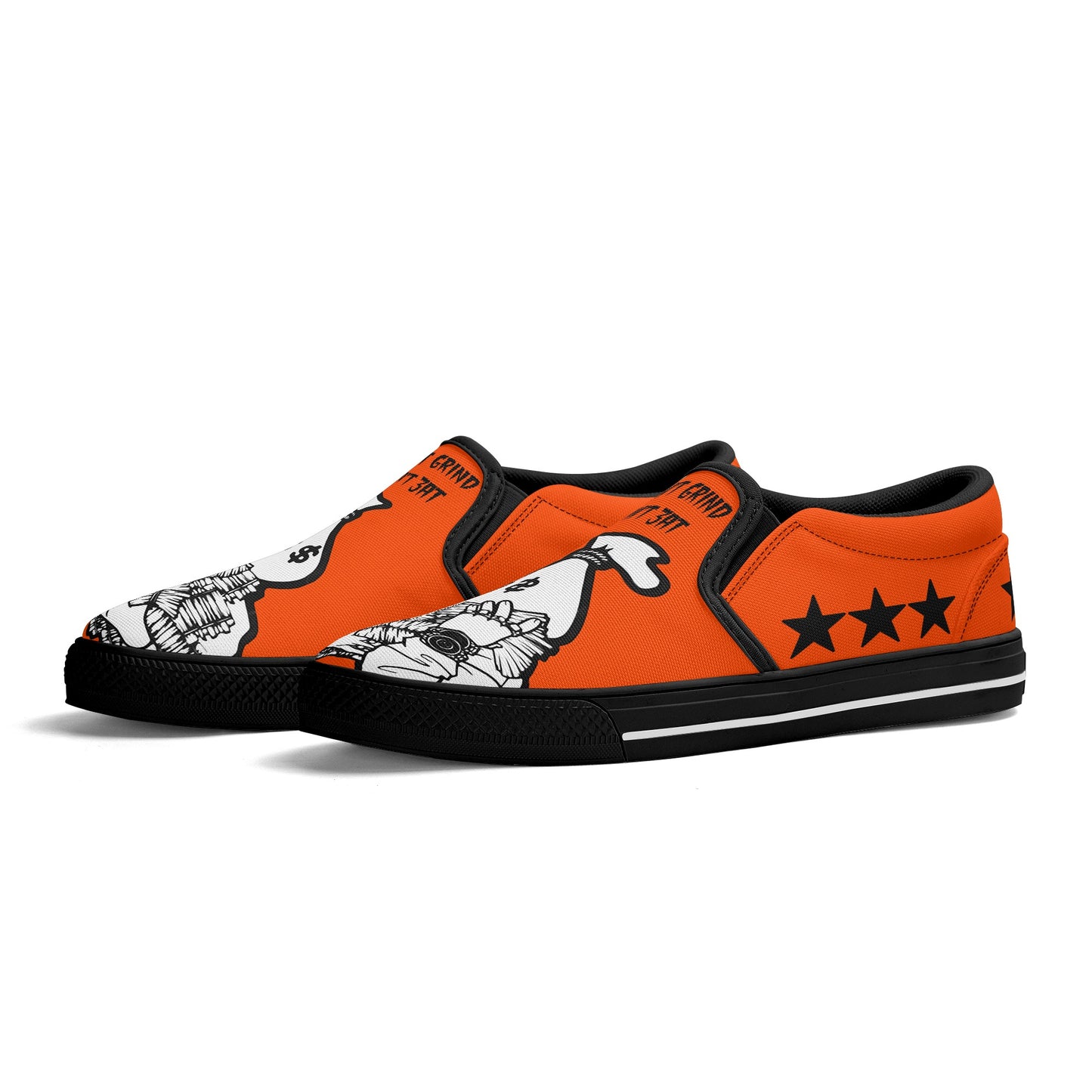 Money Man D.G.D.E (Dont Grind Dont Eat) Mens Dark Orange Slip On Star Kicks