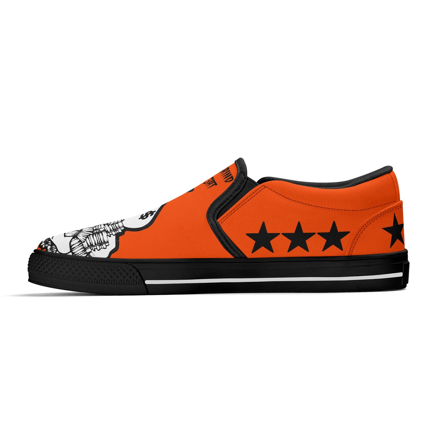 Money Man D.G.D.E (Dont Grind Dont Eat) Mens Dark Orange Slip On Star Kicks