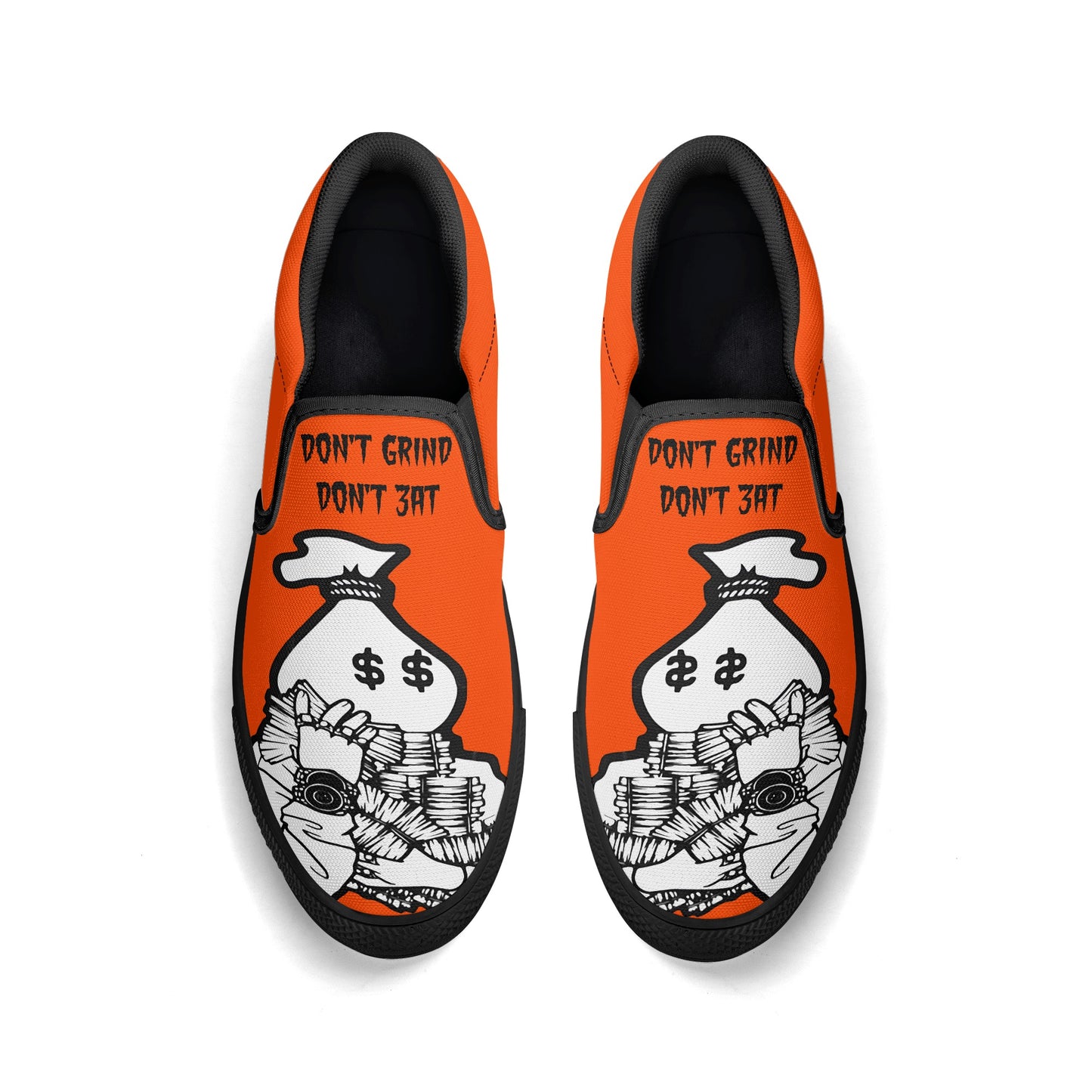 Money Man D.G.D.E (Dont Grind Dont Eat) Mens Dark Orange Slip On Star Kicks