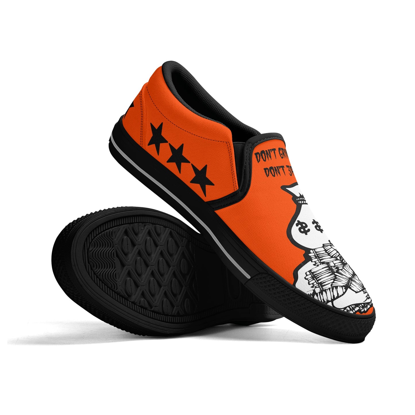 Money Man D.G.D.E (Dont Grind Dont Eat) Mens Dark Orange Slip On Star Kicks