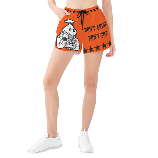 Money Man D.G.D.E (Dont Grind Dont Eat) Edition Womens Dark Orange Shorts