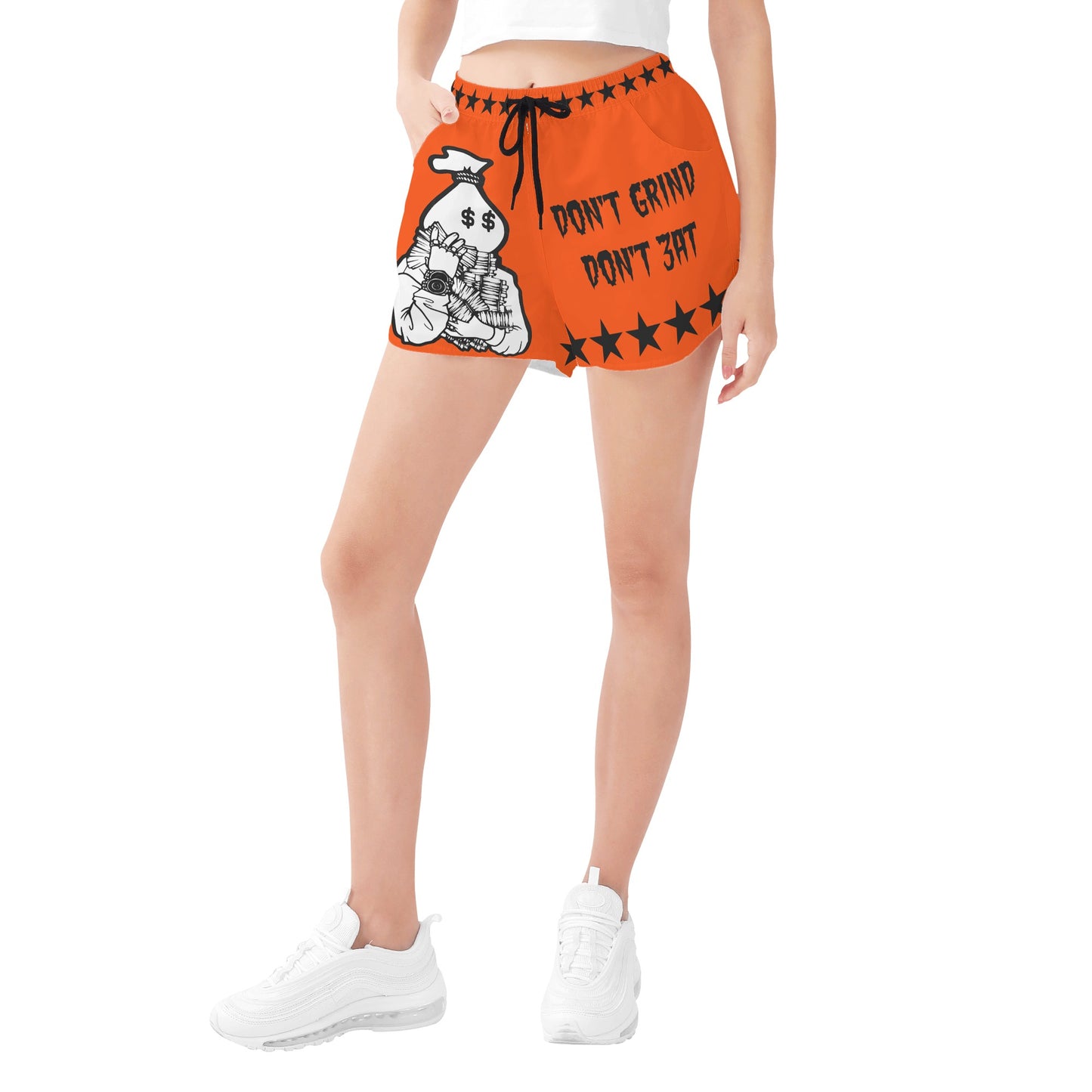 Money Man D.G.D.E (Dont Grind Dont Eat) Edition Womens Dark Orange Shorts