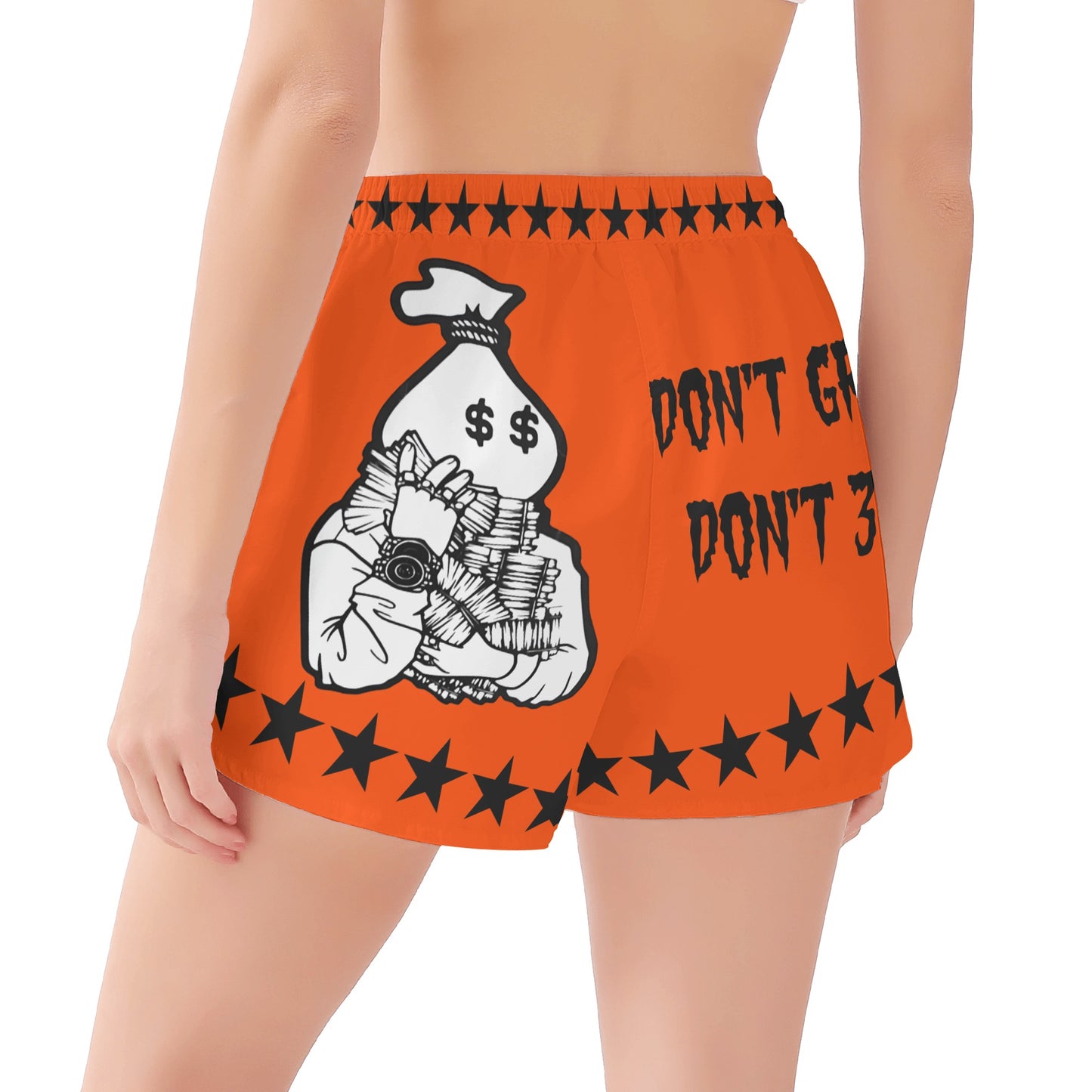 Money Man D.G.D.E (Dont Grind Dont Eat) Edition Womens Dark Orange Shorts