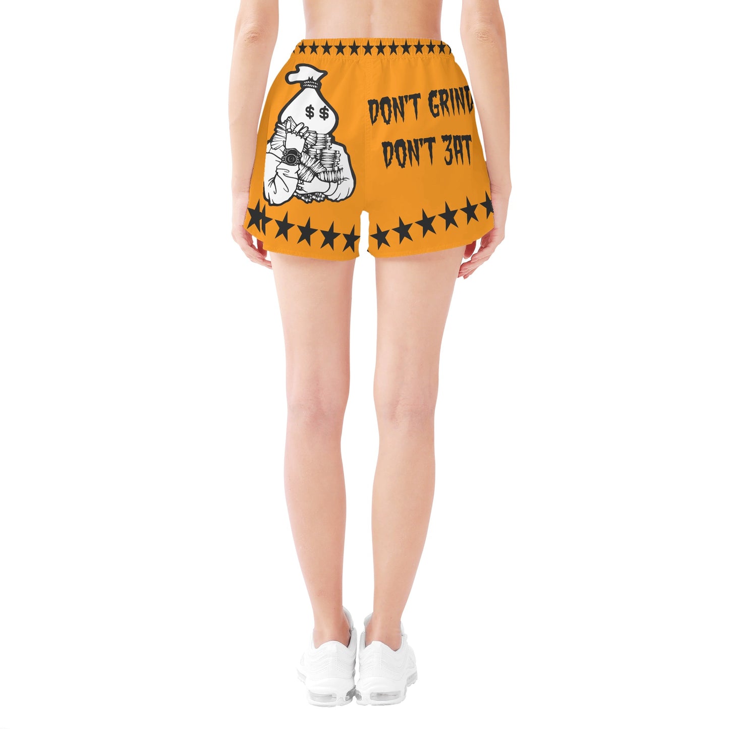 Money Man D.G.D.E (Dont Grind Dont Eat) Edition Womens Orange Shorts