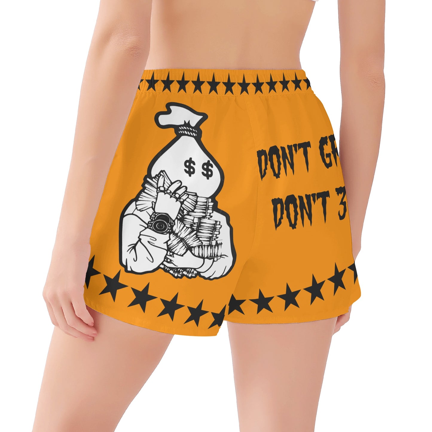 Money Man D.G.D.E (Dont Grind Dont Eat) Edition Womens Orange Shorts