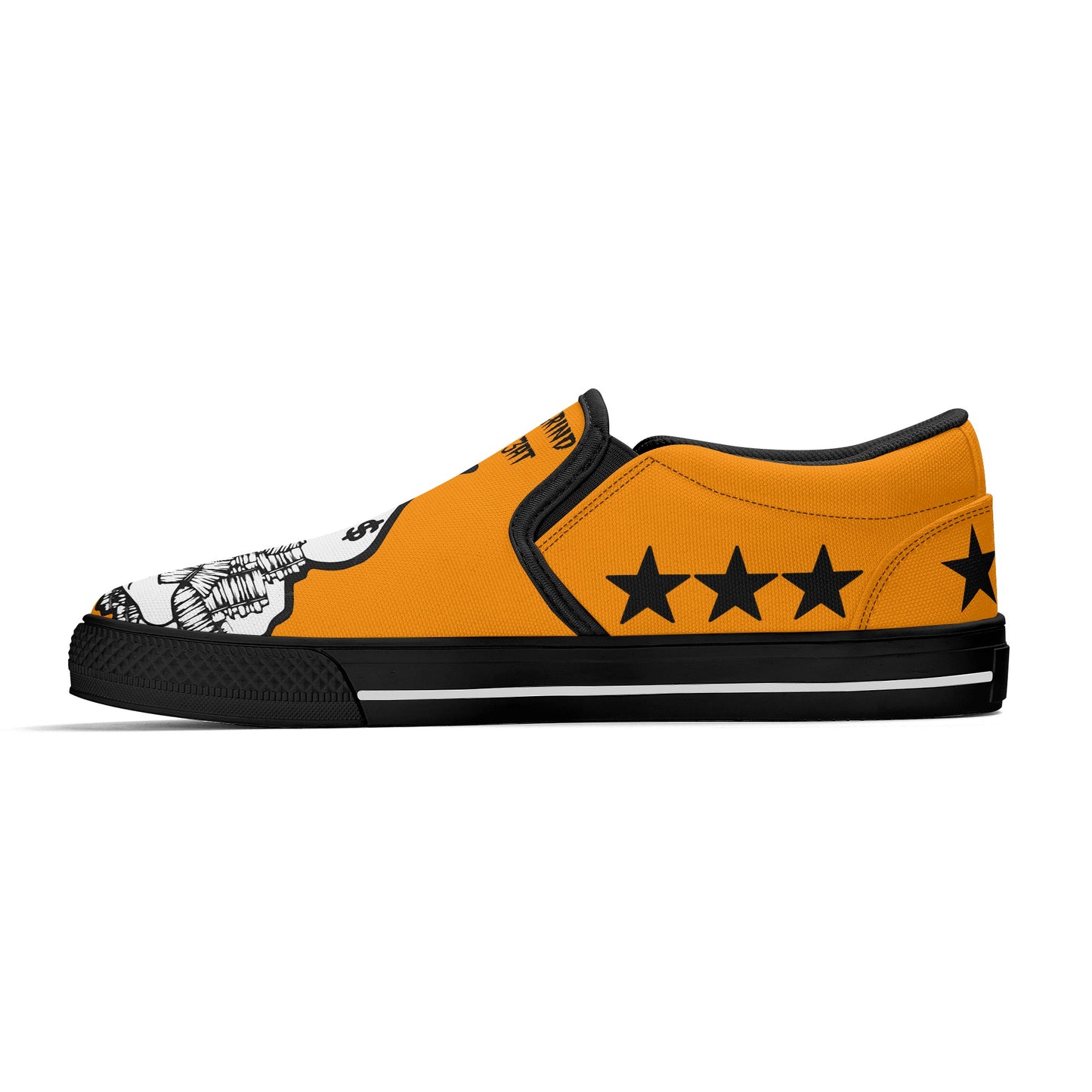 Money Man D.G.D.E (Dont Grind Dont Eat) Mens Orange Slip On Star Kicks