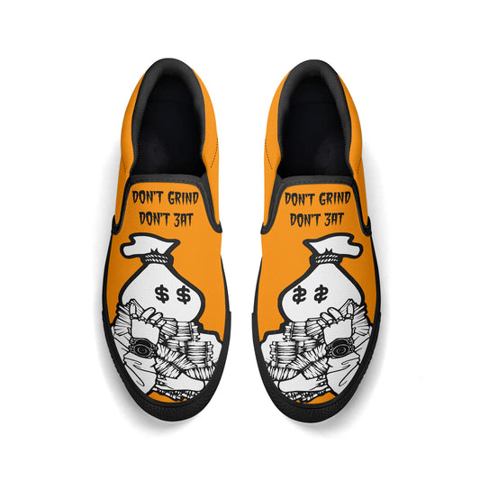 Money Man D.G.D.E (Dont Grind Dont Eat) Mens Orange Slip On Star Kicks