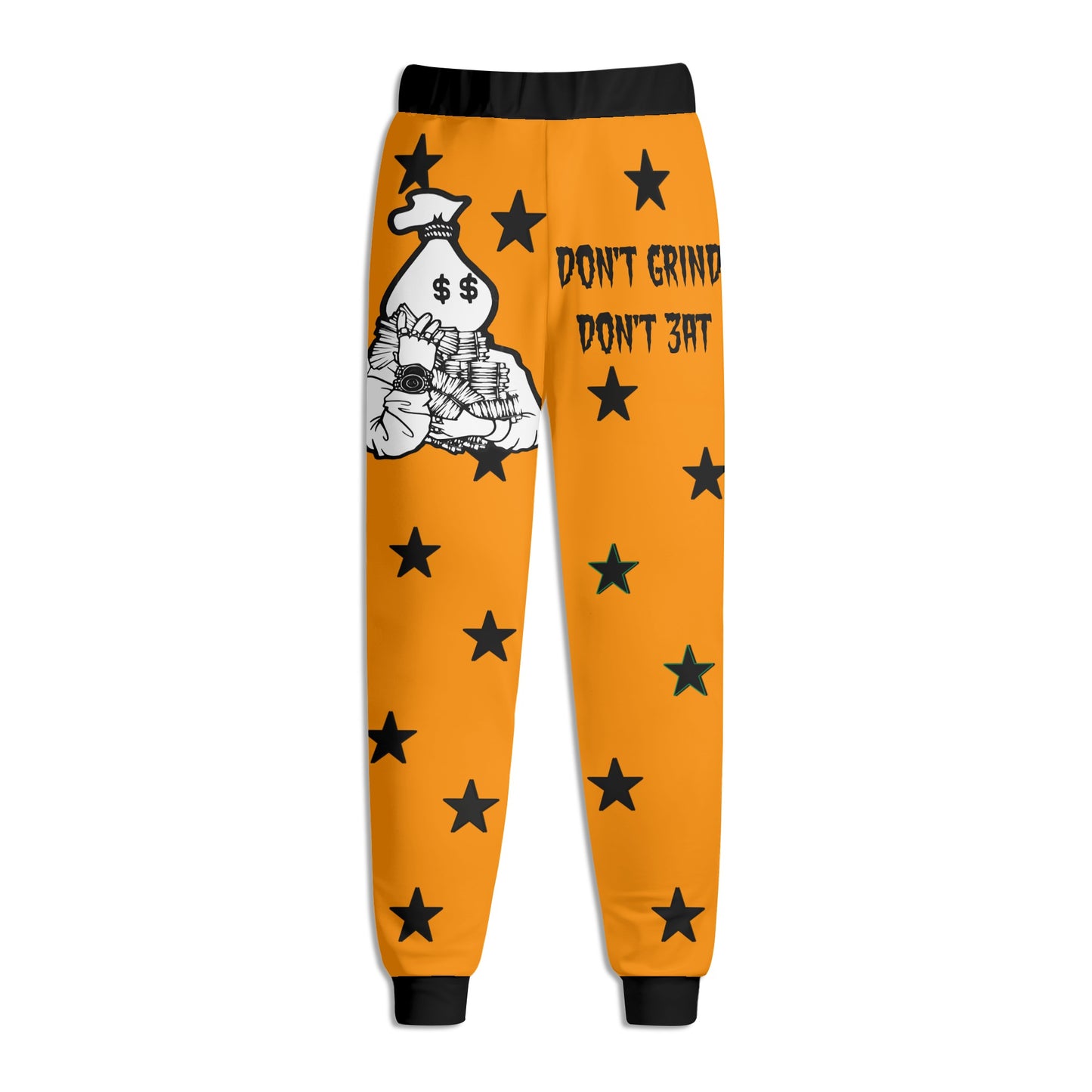 Money Man D.G.D.E (Dont Grind Dont Eat) Mens Orange Sweatpants