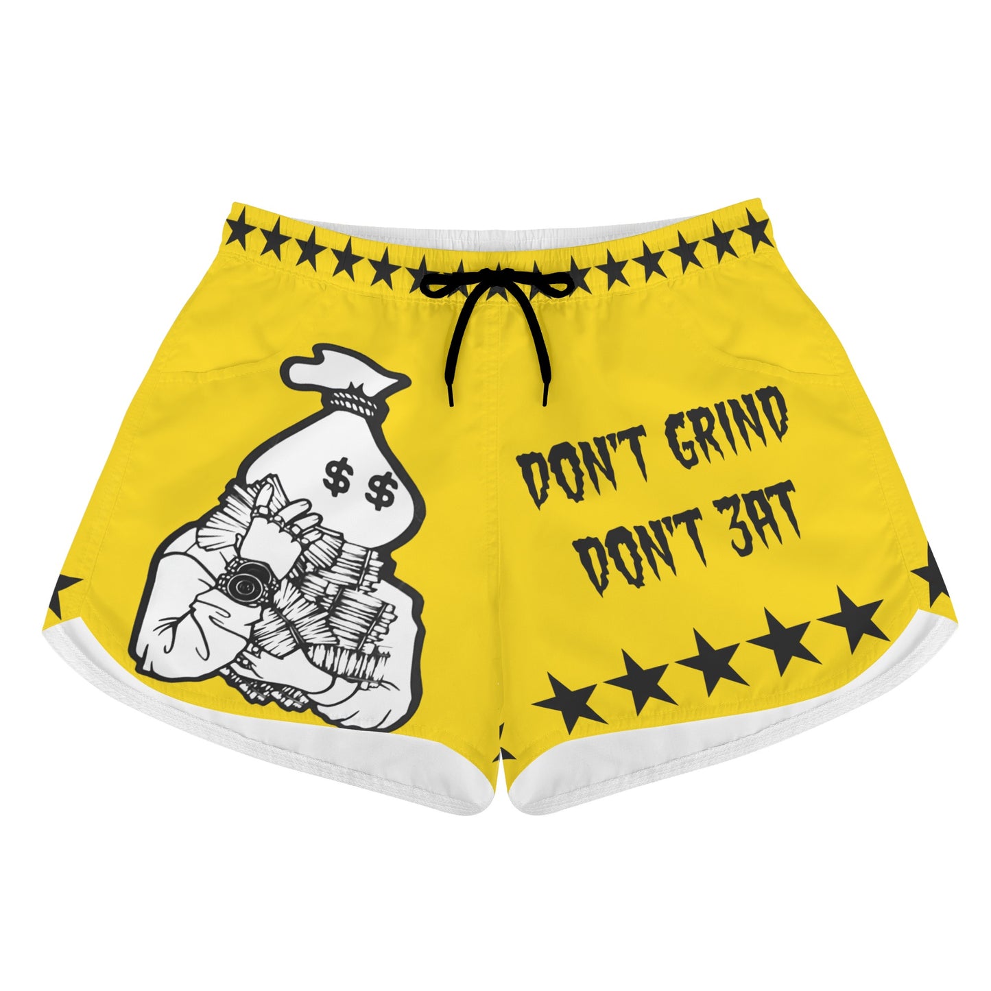 Money Man D.G.D.E (Dont Grind Dont Eat) Edition Womens Gold Shorts