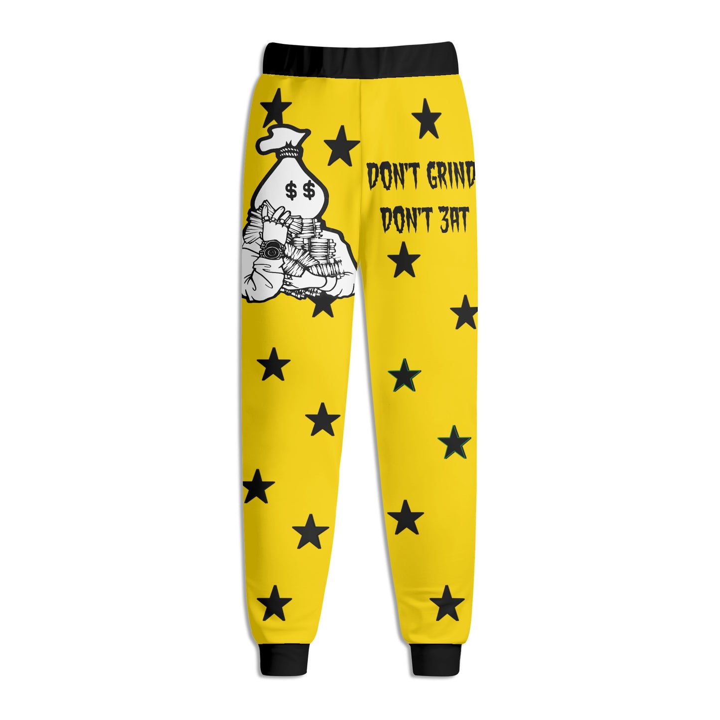 Money Man D.G.D.E (Dont Grind Dont Eat) Mens Gold Sweatpants