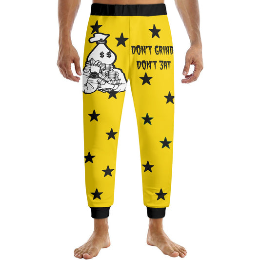 Money Man D.G.D.E (Dont Grind Dont Eat) Mens Gold Sweatpants