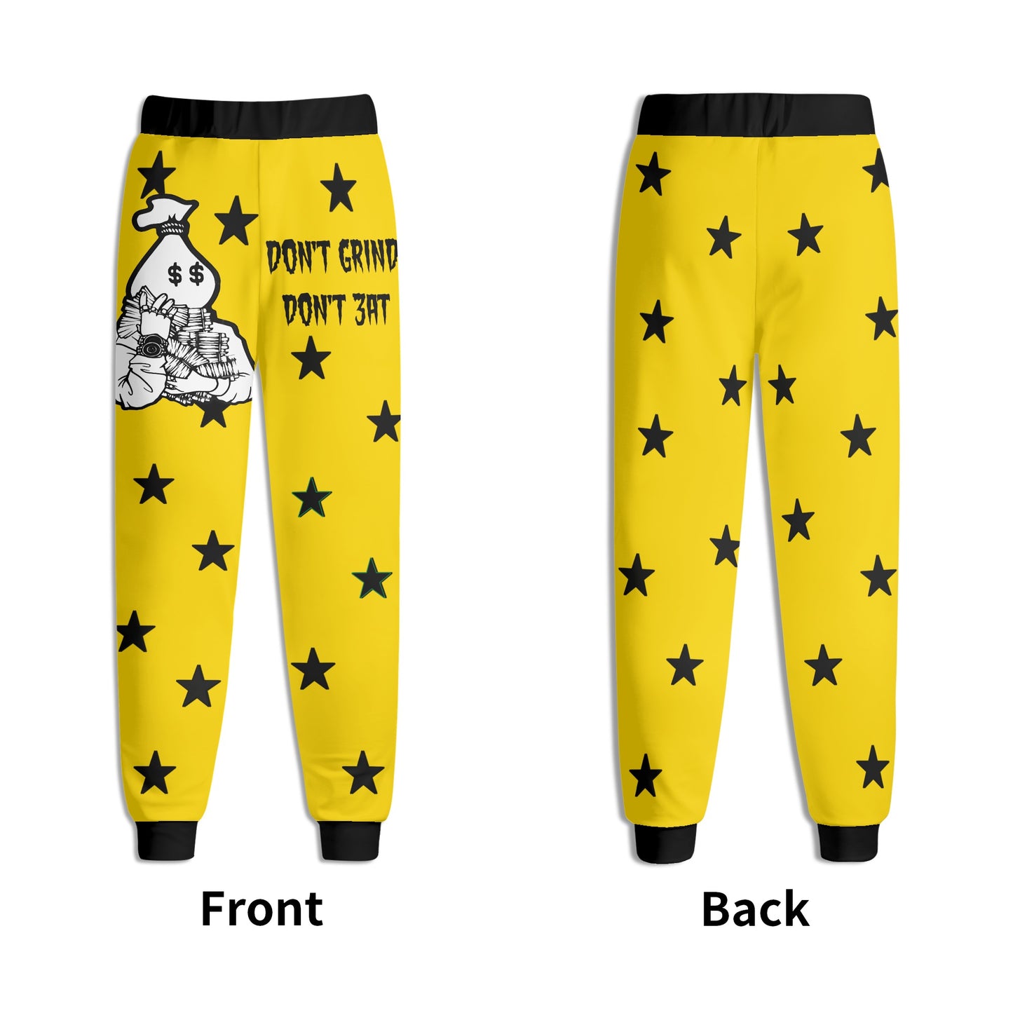 Money Man D.G.D.E (Dont Grind Dont Eat) Mens Gold Sweatpants