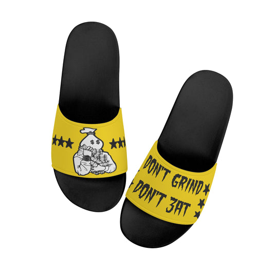 Money Man D.G.D.E (Dont Grind Dont Eat) Mens Gold Star Slides