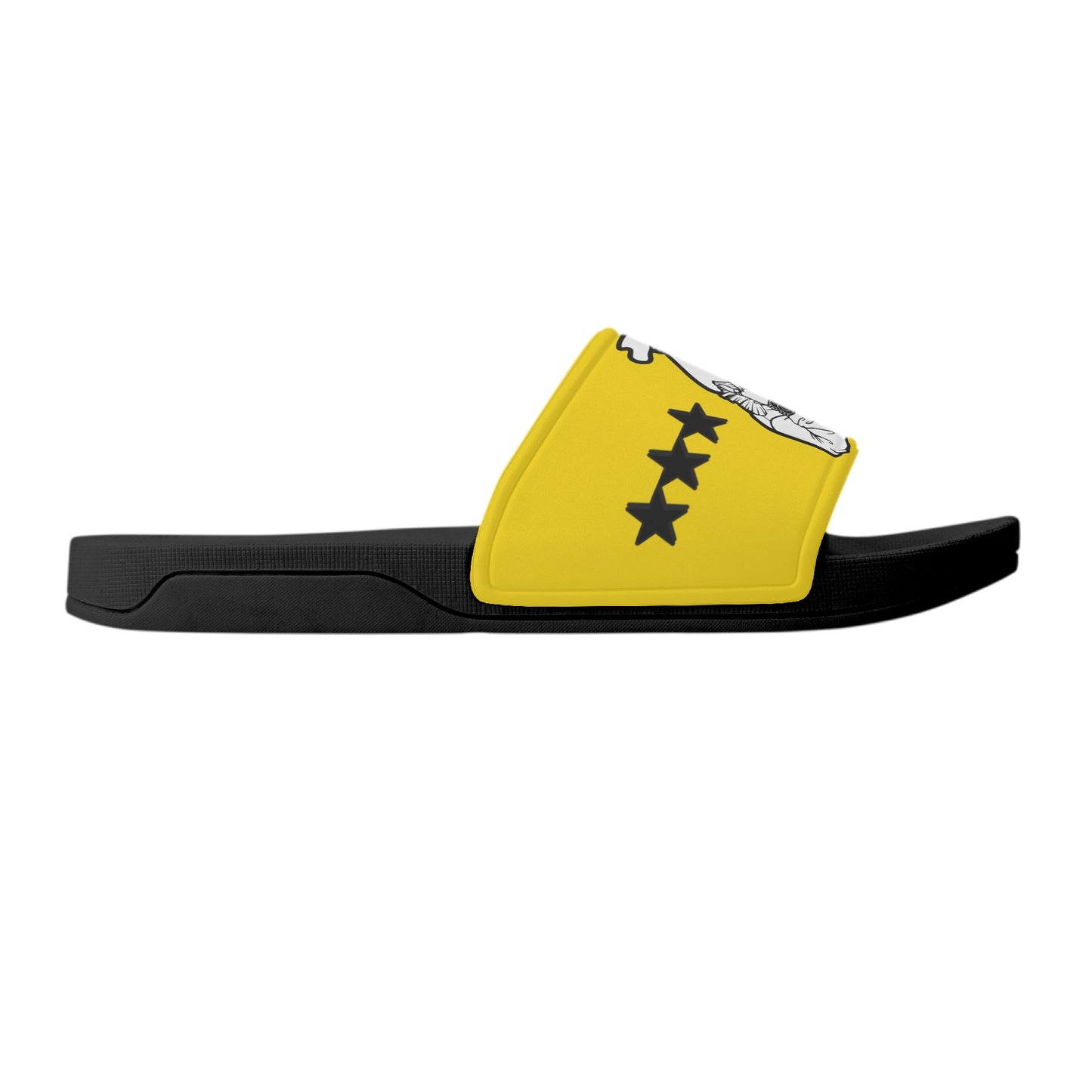 Money Man D.G.D.E (Dont Grind Dont Eat) Mens Gold Star Slides