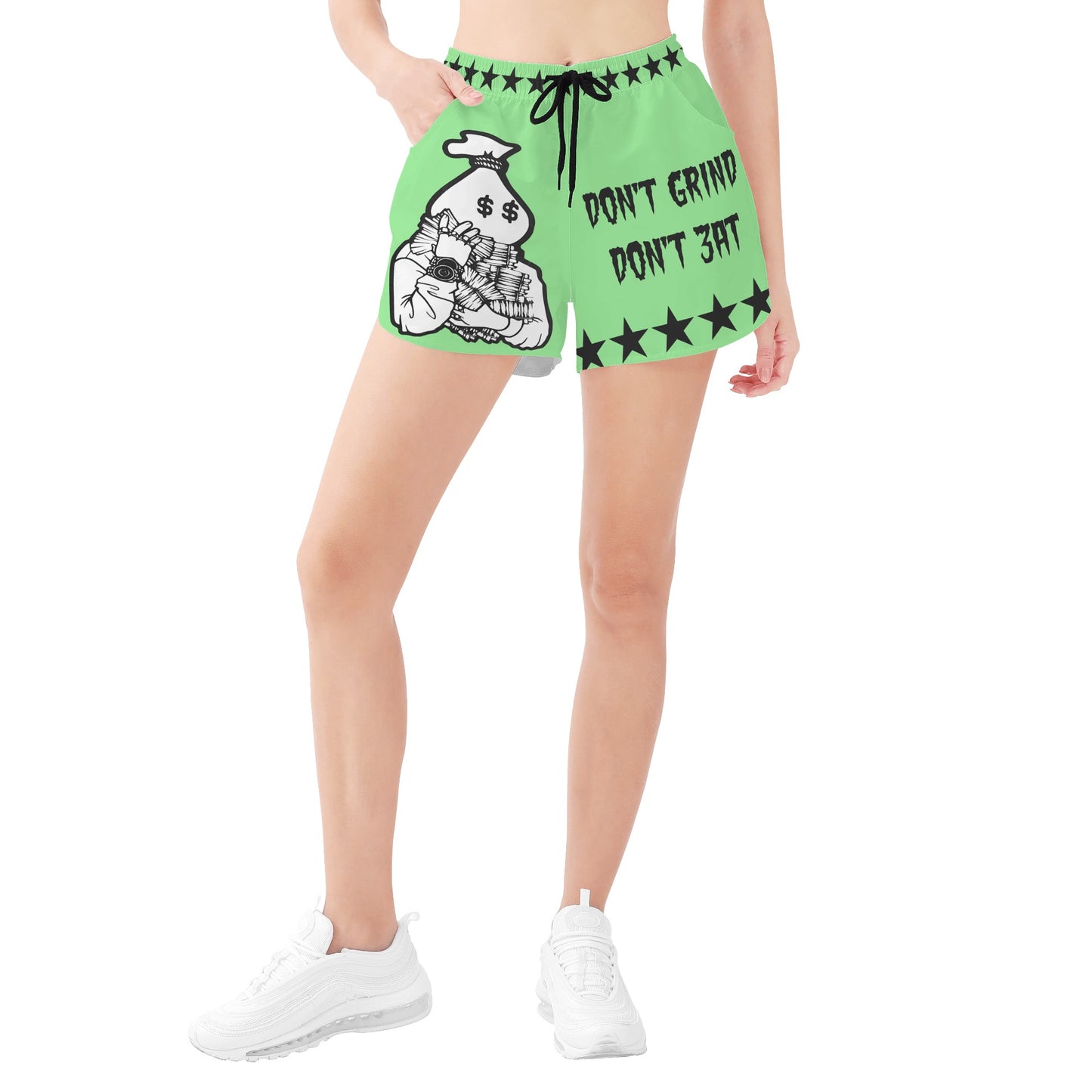 Money Man D.G.D.E (Dont Grind Dont Eat) Edition Womens Mint Green Shorts