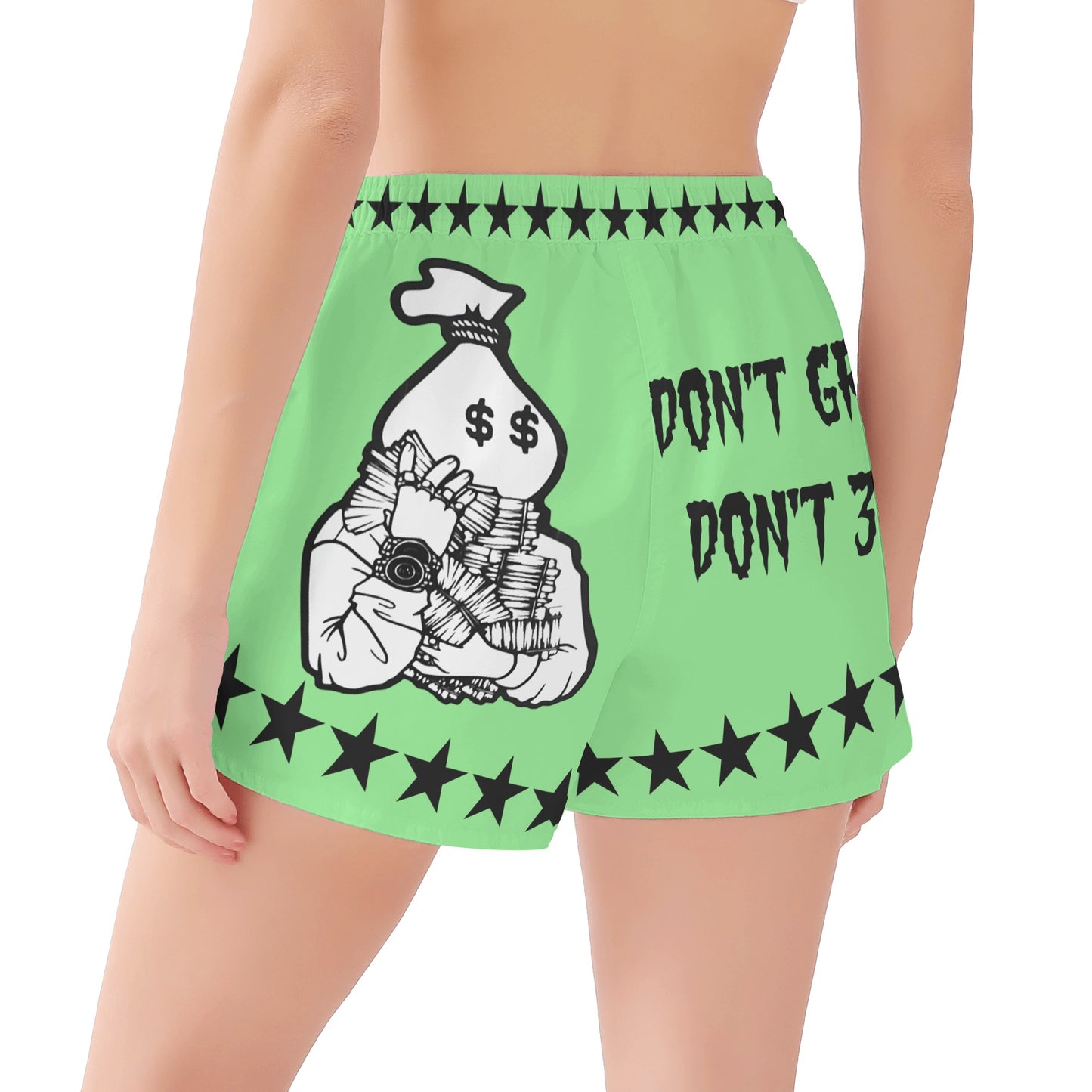 Money Man D.G.D.E (Dont Grind Dont Eat) Edition Womens Mint Green Shorts