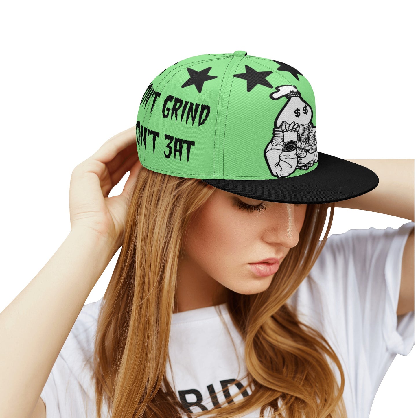 Money Man D.G.D.E (Dont Grind Dont Eat) Mint Green Snapbacks